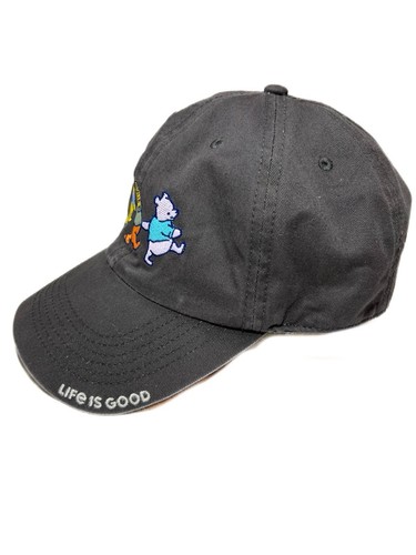 RARE Life is Good Grey Gray Hat Cap Winnie the Pot Classic Adjustable Unisex - Picture 2 of 6