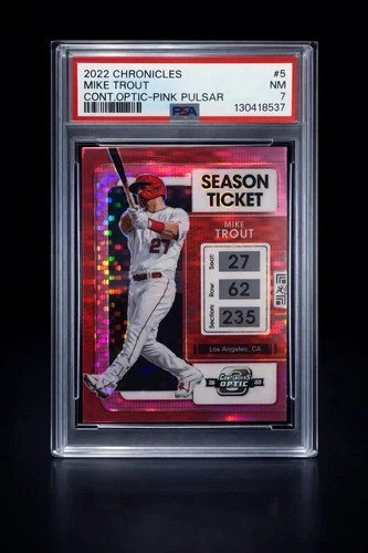 2022 Chronicles Mike Trout Contenders Optic Pink Pulsar PSA 7 NM #5 Angels