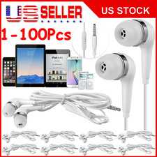 Lot Universal 3.5mm In-Ear Headphones Earbud w/ Mic for iPhone Samsung Galaxy US