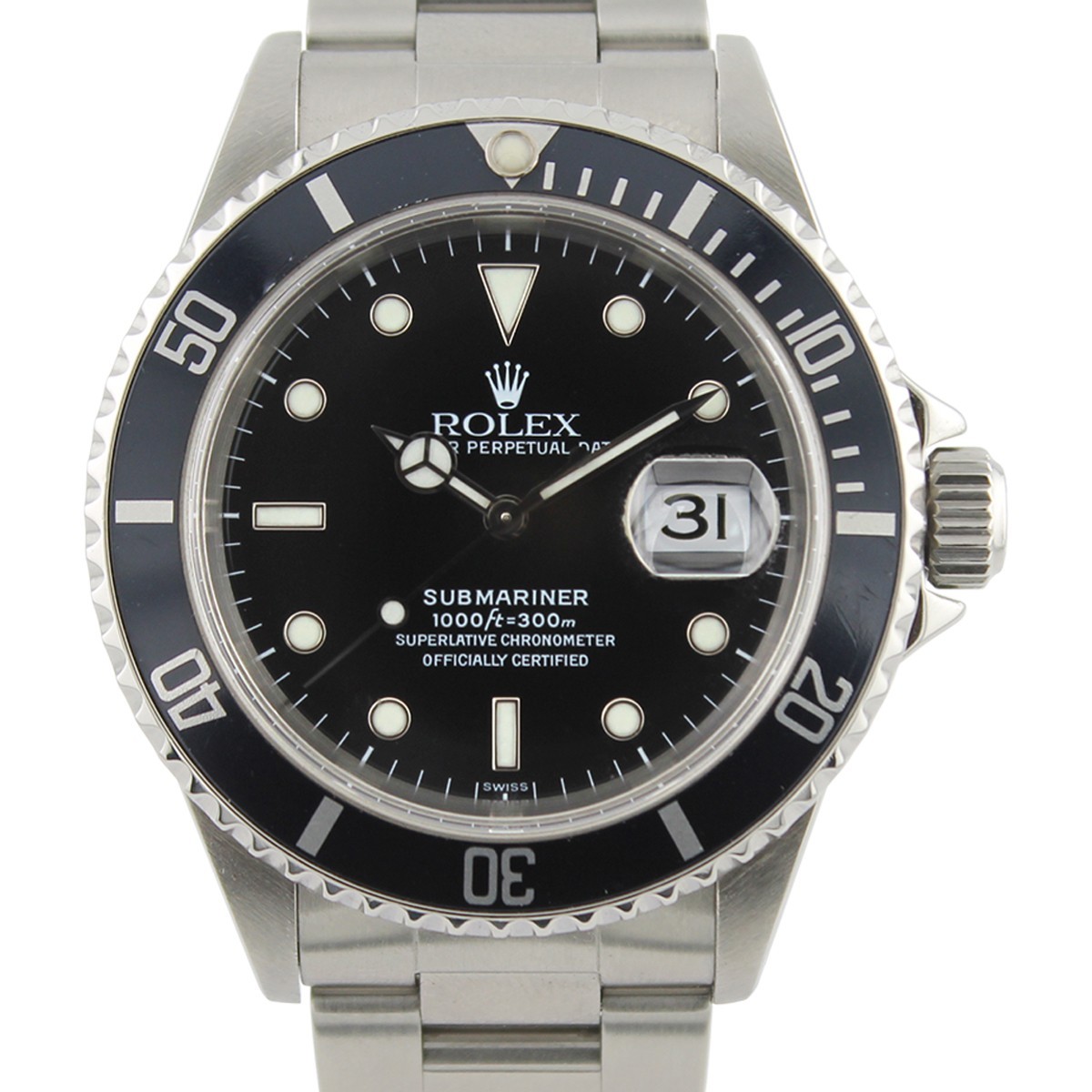 ROLEX Submariner Date 16610 Swiss Only 1999 Box & Papers Steel Watch