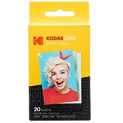 2 x3 Premium Zink Fotopapier 20 Blatt kompatibel mit Smile UK