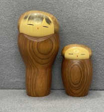 Kokeshi Doll Set By Master Watanabe Masso Inscribed Fukinotou Butterbur Kokeshi Doll Set By Master Watanabe Masso Inscribed Fukinotou Butterbur