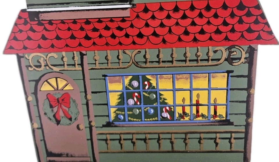 Vintage Madeira Calendário do Advento Natal Feriado Reutilizável Pendurado na Parede 15"Ax12"W - Imagem 4 de 4