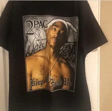 Pro Club Tupac 2Pac Keep Ya Head Up T Shirt New Old Stock Men Extra Large Black