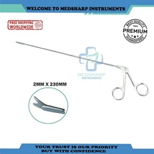 Micro laryngeal Scissors Right Curved Tip ENT Throat 2mmx230mm instrument