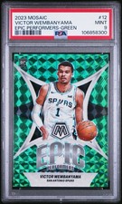 PSA 2023 Panini Mosaic EPIC Performers Victor Wembanyama #12 Green Prizm RC SP🦄