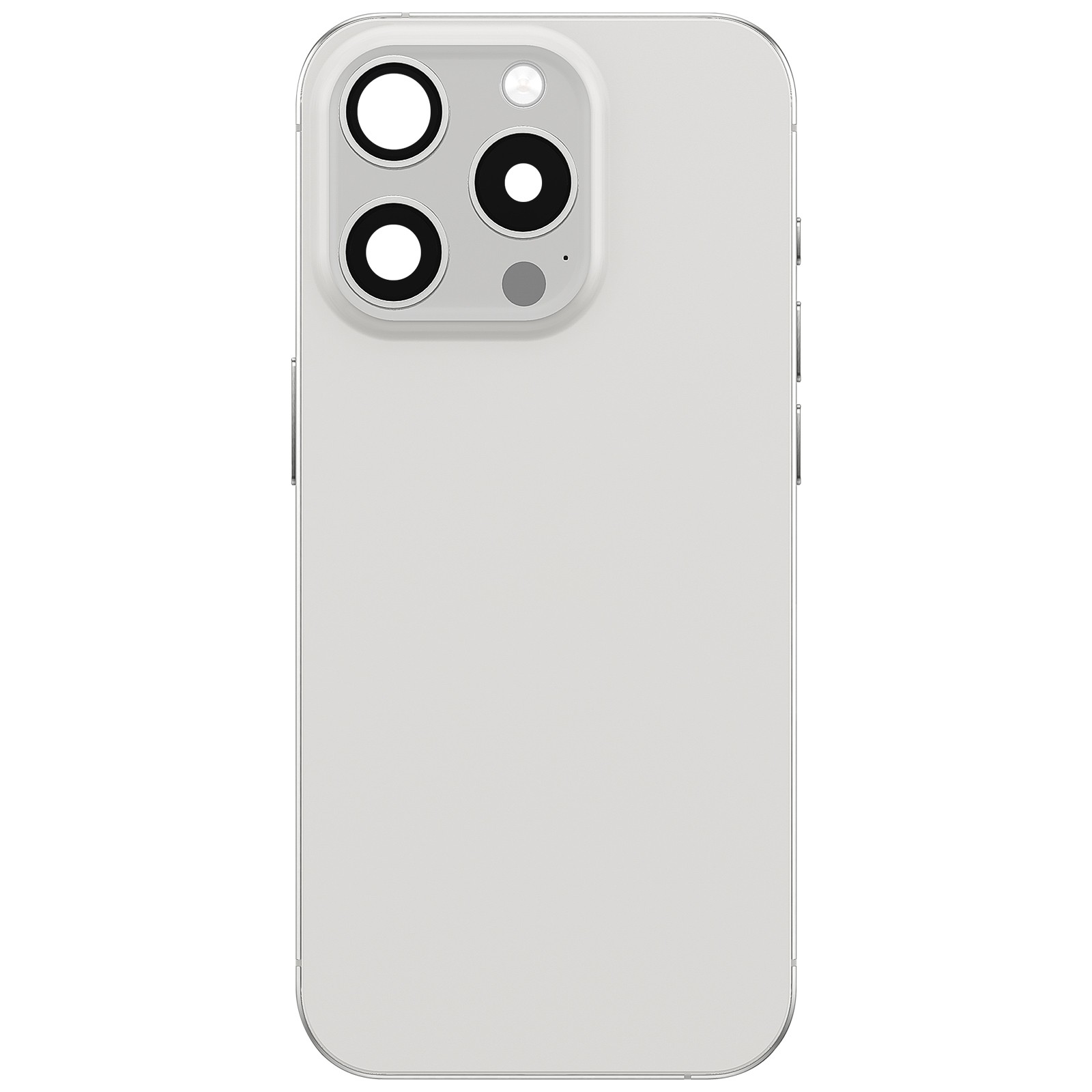 Châssis complet iPhone 15 Pro blanc avec vitre arrière nappe induction et boutons