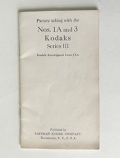 Nos. 1A  3 Kodaks Series III Instruction Manual F5.6 Anastigmat