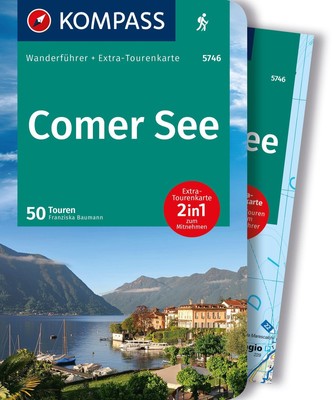 KOMPASS Wanderführer Comer See, 50 Touren mit Extra-Tourenkarte | Baumann | Buch