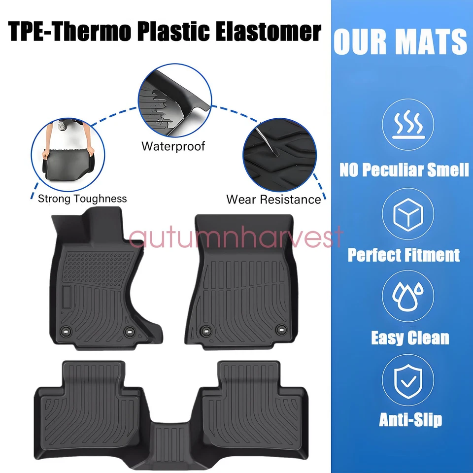 Floor Mats Liners Fits 2014-2022 Lexus IS350 IS250 IS300 AWD 3D All Weather TPE - Image 3 of 4