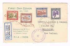 Samoa 1939 Reg FDC #1202 25. Jahrestag NZ Control F4