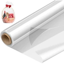 34 in x 100 ft clear cellophane wrap roll, extra wide, 2.5 mil thick t