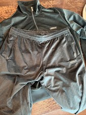 adidas Originals Men's Green Plush Velour Monogram Track Suit Jacket Pants