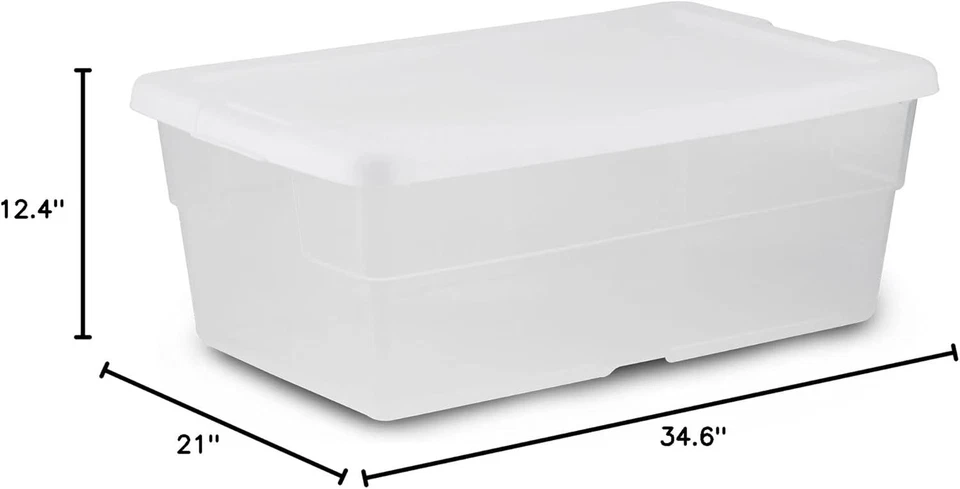 STERILITE 6 Qt Storage Box, Stackable Bin with Lid, Plastic Container Boxes - Image 3 of 4