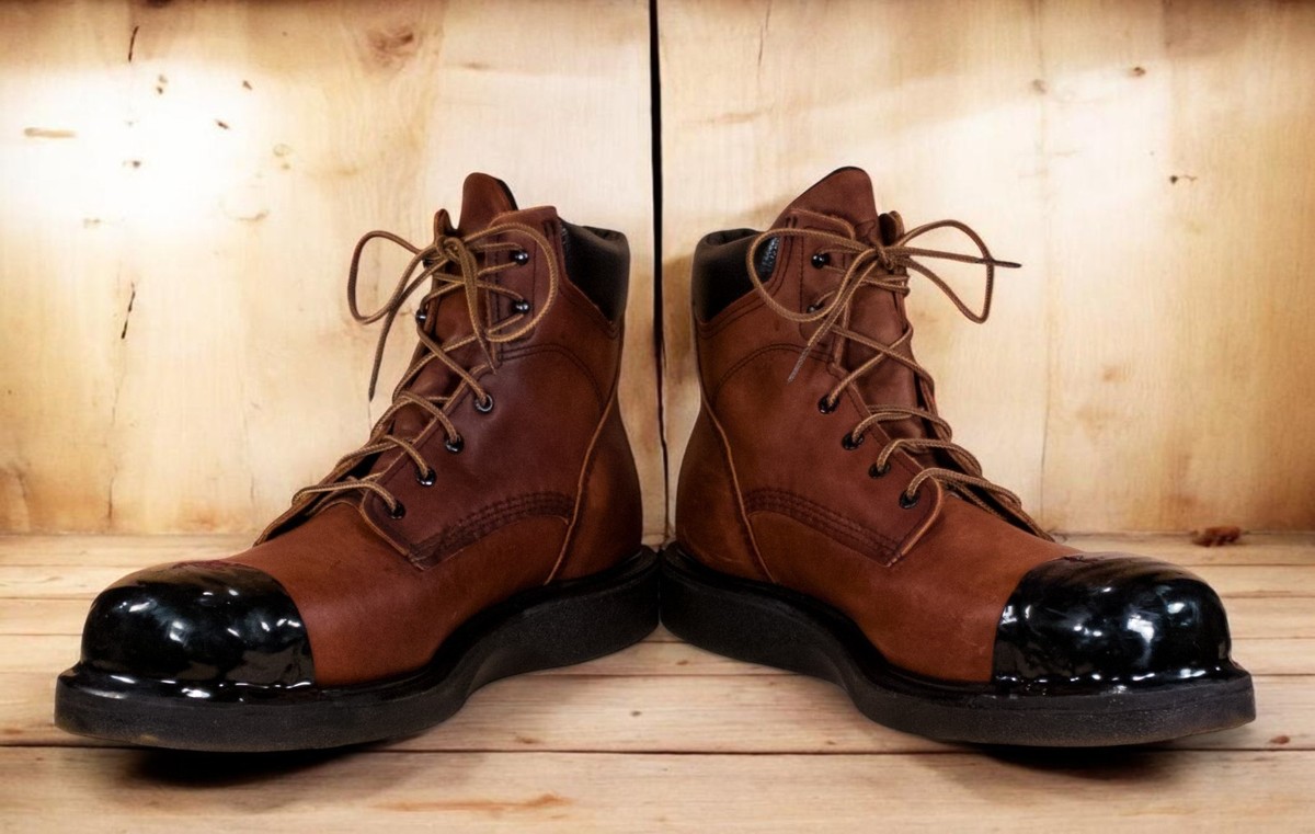 Red Wing 676 Supersole Boots with Black Tuff Toe Size 14D (Soft