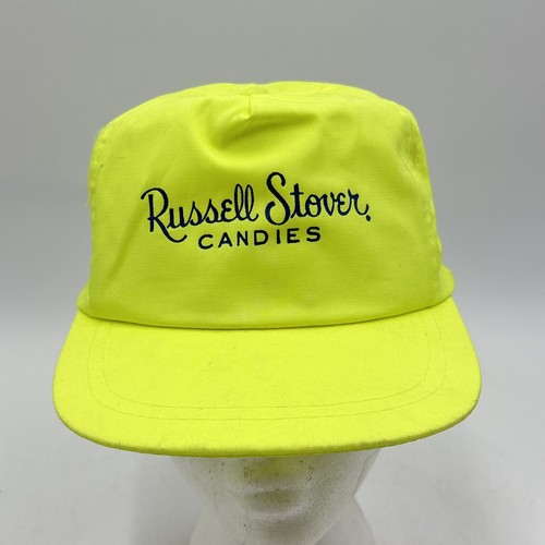 Vintage Russell Stover Candies SnapBack Neon Yellow Vtg READ
