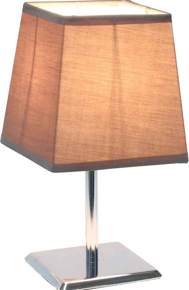 *TWO PACK* Mini Chrome Table Lamp with Elegant Square Empire Fabric Shade - Image 4 of 4