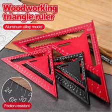 7" 12" Triangle Ruler Metric Aluminum Alloy Angle Measuring Woodworking Tool AU