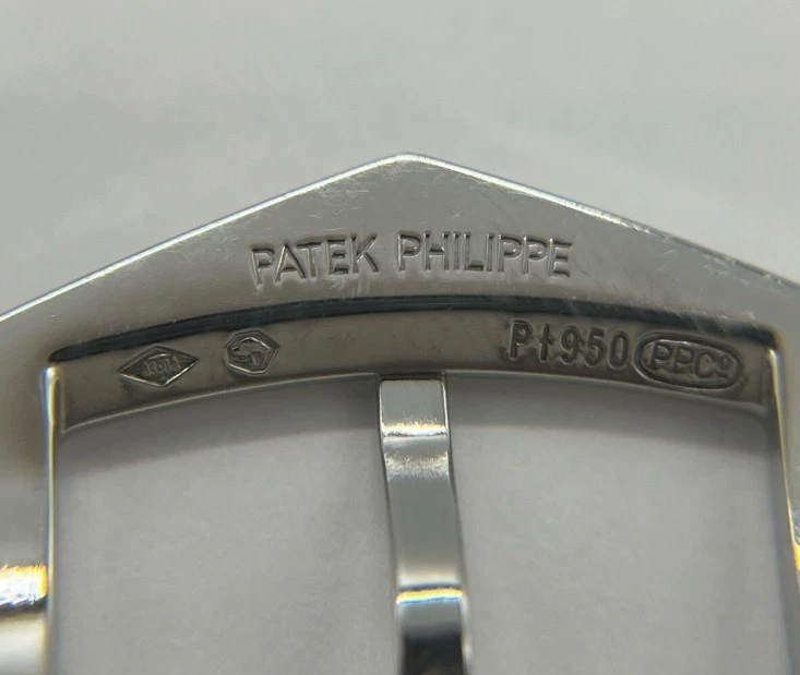 Hebilla de espiga de bloqueo de cola Patek Philippe Calatrava de platino genuino PT950 16 mm 4,72 g Foto 4 de 4