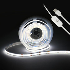 Led Strip Lights 5V USB 6.56Ft/2M 640 Leds Touch Stepless Dimmable USB COB LED S