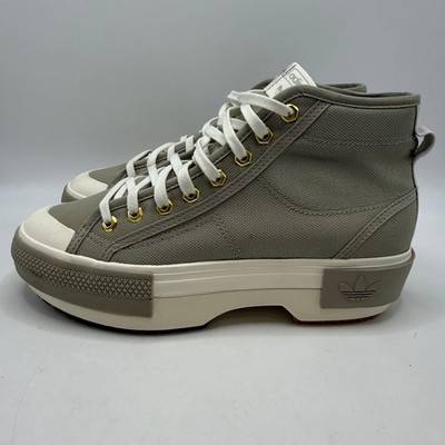 Adidas Originals Nizza Trek Mid Canvas Shoes Gray Women s Size 8.5US