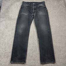 Vintage Levis 501 Black Jeans Made in USA 34x32 Faded Button Fly 501-0660 1996