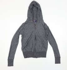 Womens UK Size M Sweet Delicate Grey Full Zip Hoodie