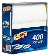 Cutlery 400 Count Disposable Plastic White Knives