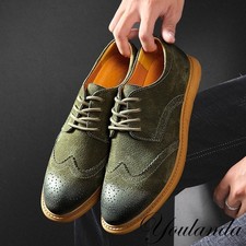 Retro Men's Carved Wing Tip Dress Lace Up Formal Business Casual Brogues...