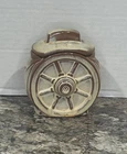 Vintage Frankoma Prairie Green Sugar w/lid  4.75" tall Wagon Wheel USA Vintage
