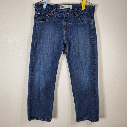 Levis 550 Boys Relaxed Fit Jeans Size 12 Husky W32 x L27 Blue Denim