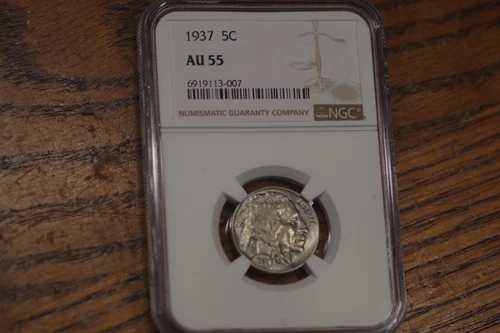 1937 Buffalo Nickel AU 55 NGC, Beautiful coin!
