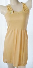 Girl full slips cotton nylon nightgown sleeveless dress no.53 butter sz 6-24