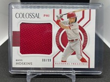 2021 NATIONAL TREASURES RHYS HOSKINS JERSEY #08/99 COLOSSAL #CM-RH PHILLIES