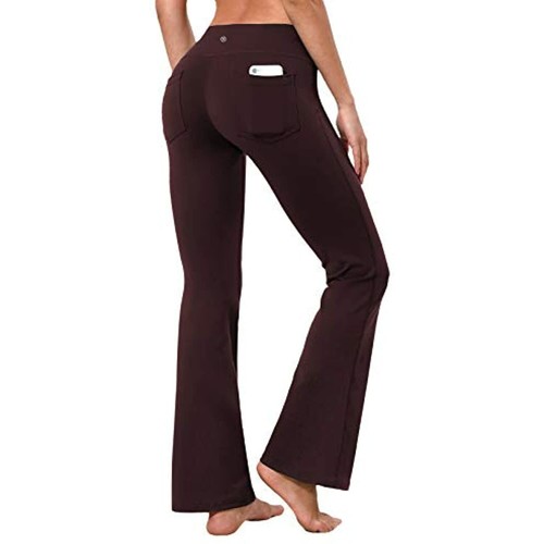BUBBLELIME Bootcut Yoga Pants Tummy Control, Maroon, Small (35 Inseam)  783741525123 | eBay