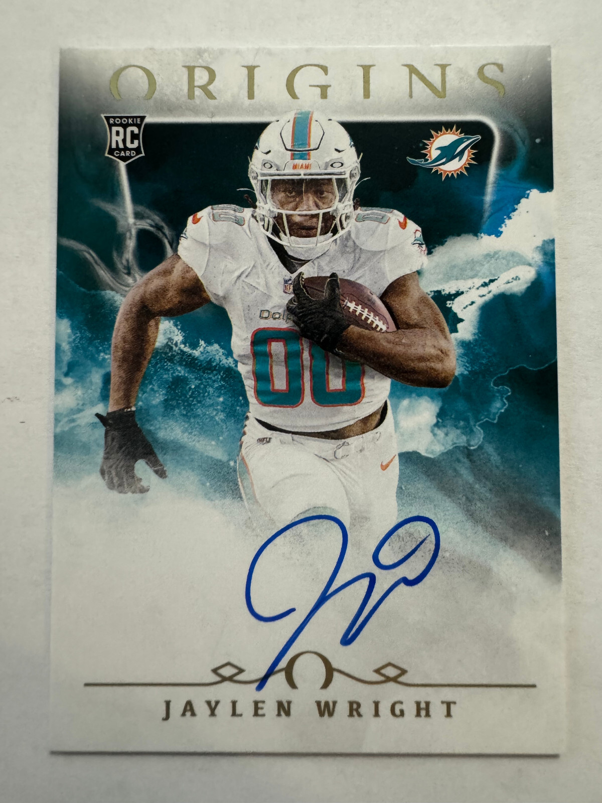 2024 Panini Origins Jaylen Wright Rookie On Card Auto #RAU-JWR RC Dolphins