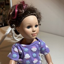 My Life 18" Doll With Brunette Hair And Hot Pink Highlights  Blue Eyes