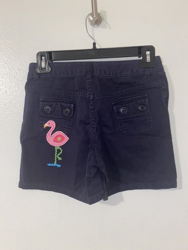 Lands’ End Shorts Girls Navy Blue Flamingo School Summer Size 12 - Picture 3 of 6