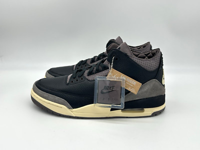 Air Jordan 3 x A Ma Maniere Women's Size 12.5 Men's 11 Black Shoes FZ4811-001