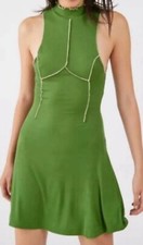 Urban Outfitters Deja Seamed Green Mini Dress Stretchy Size Small  NWOT