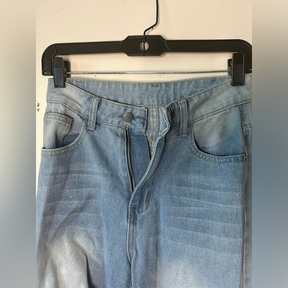Bleach Wash High-Rise Wide Leg Jeans | eBay