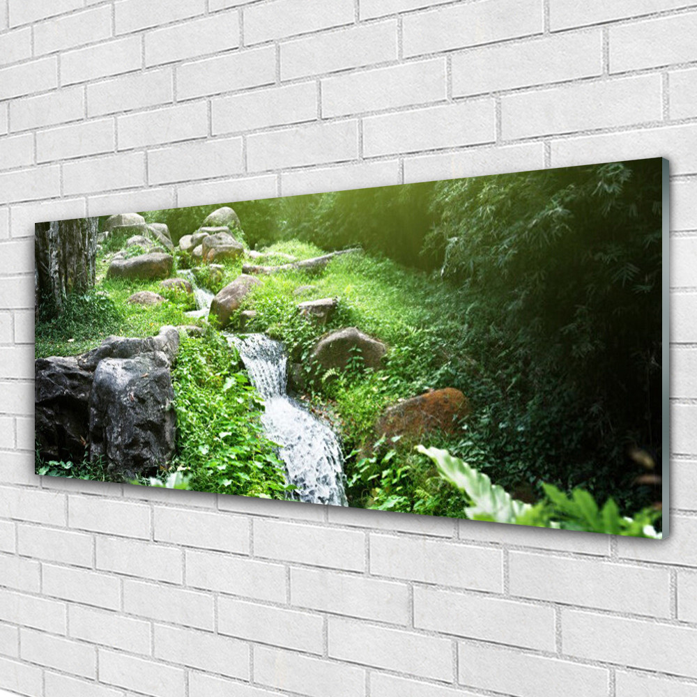 Tableau de décoration en verre trempé Tulup 125x50 paysage ruisseau