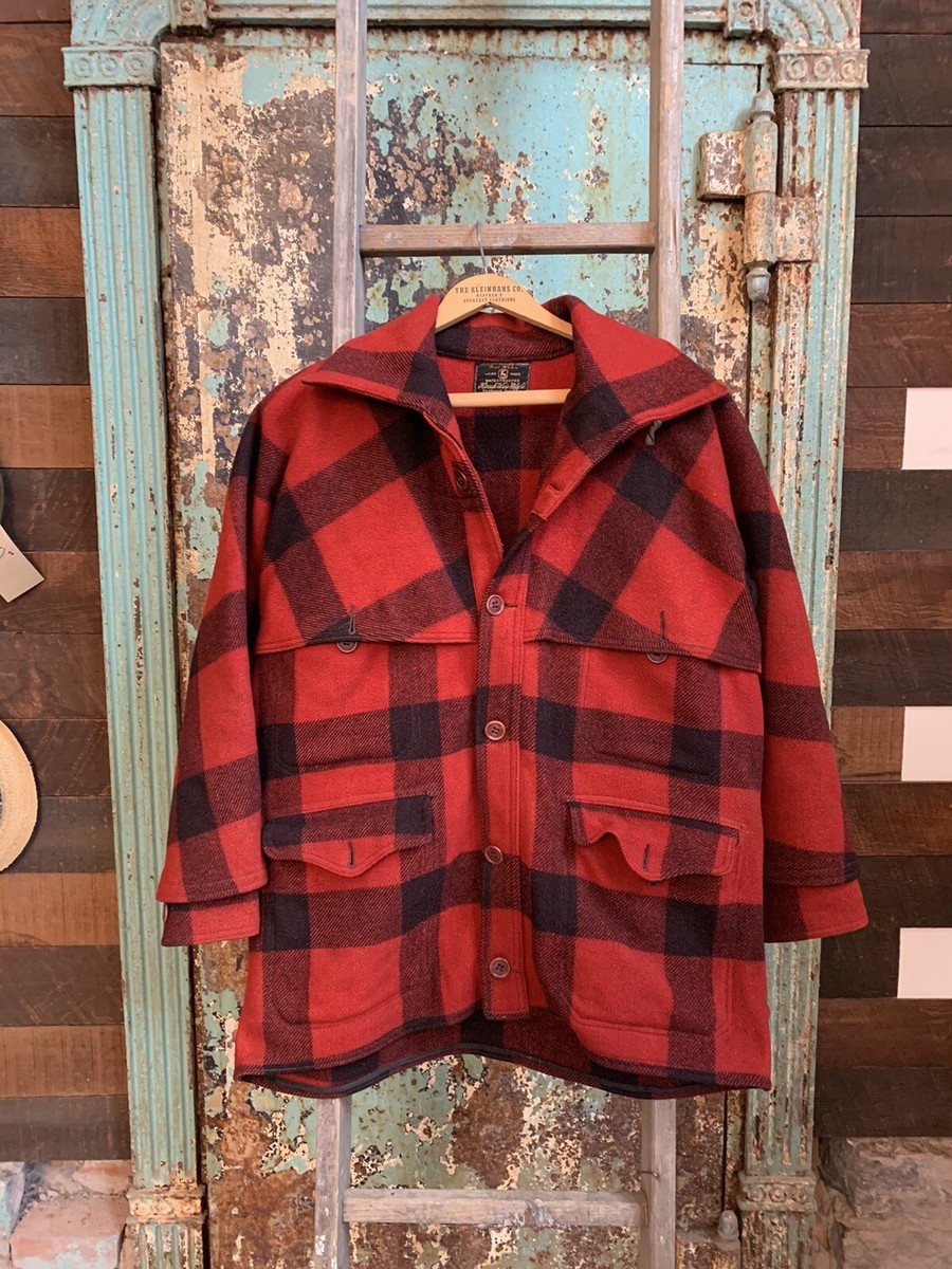 Vintage 1940s 1950s Hirsch Weis Buffalo Plaid Wool Coat Western 