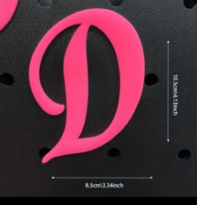 Pink Initial 'D'  Bogg Bag Letter charm Accessories 4 in length
