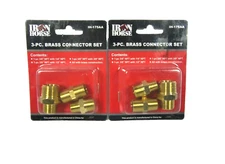 Wood Industries Iron Horse 3 Piece Brass Connector Set IH-175AA 2 Lot of 2