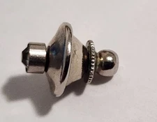 Silver Tone Tie Tack / Tie Pin Textured w/ Clear Faceted Stone Diamond Solitaire