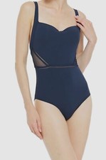 215 Jets Women's Blue Aspire Infinity Mesh-Paneled Swimsuit Size AU 14 US 10