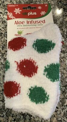 AIRPLUS Womens ALOE & Vitamin E Infused Spa Socks Overnight Moisturizing NEW