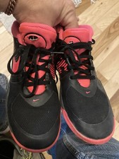 Nike Boys Air Team Hustle Basketball Sneakers Pink AQ4224-002 Lace Up Mid Top 5Y