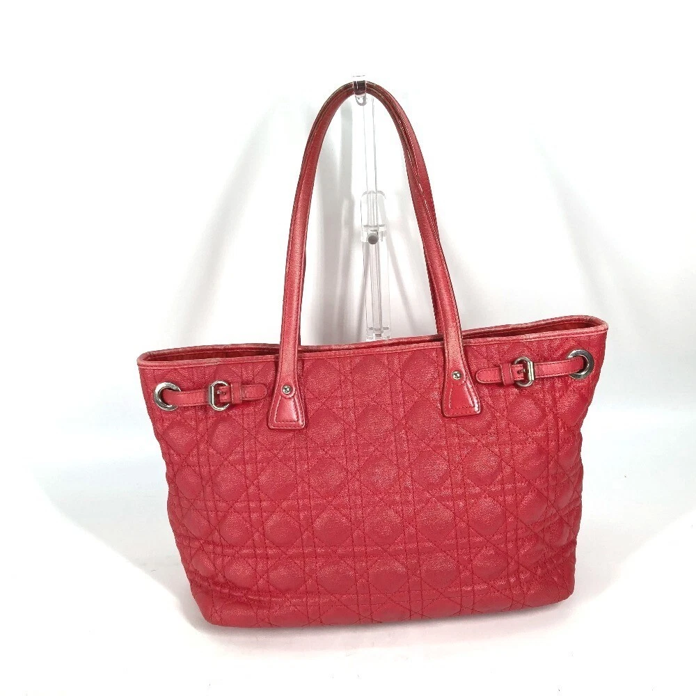 Sac fourre tout bandoulière Dior Cannage logo rouge prix le plus bas articles épuisés occasion